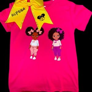 Personalized T shirt with Matching Bow
